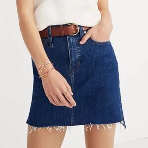 Madewell Stretch Dark Wash Denim Mini Skirt